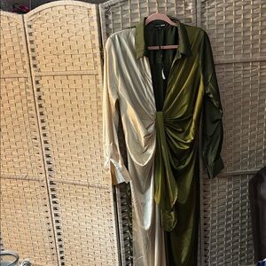 Elegant Two-Tone Draped Jumpsuit